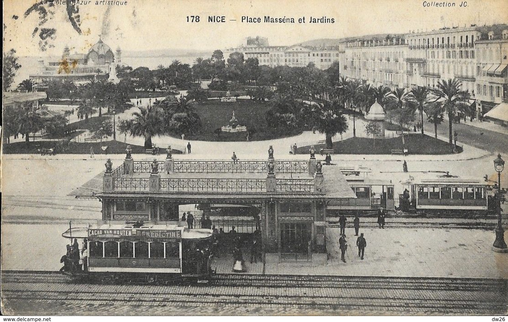 Nice - Place Masséna Et Jardins - Station De Tramways - Collection JC - Carte N°178 - Stadsverkeer - Auto, Bus En Tram