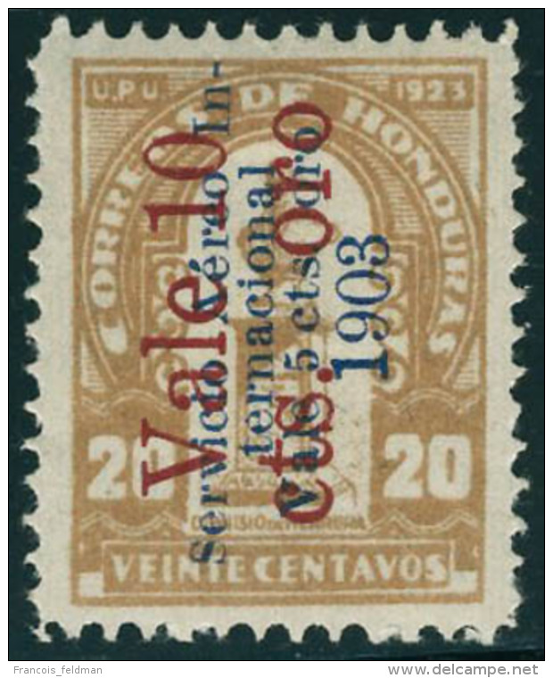 Neuf Avec Charnière N° 18, 10 Sur 5c Sur 20c Jaune Brun, Variété : 1903 Au Lieu De 1930.... - Other & Unclassified