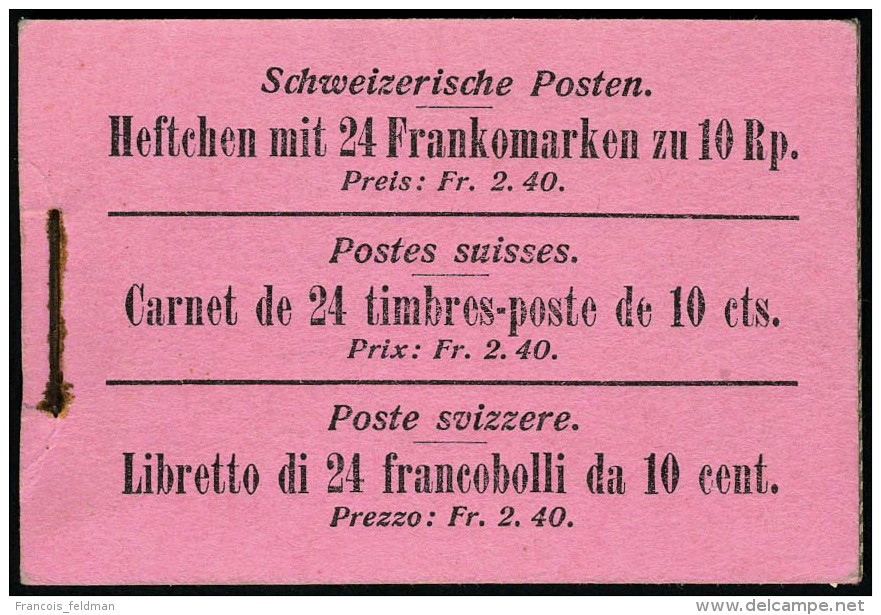 Neuf Sans Charnière N° 103, 10c Rouge Carnet Complet De 24 T à 10c T.B. Zumstein MH 4 1400 CHF - Autres & Non Classés