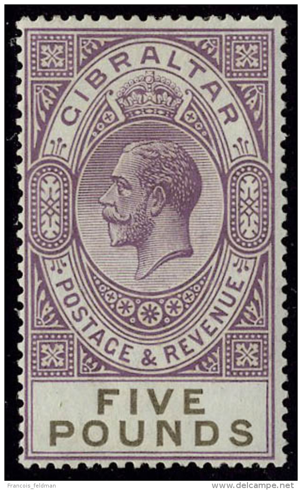 Neuf Avec Charnière N° 90, 5&pound; George V, Violet Brun Et Noir, Cl, T.B. - Autres & Non Classés
