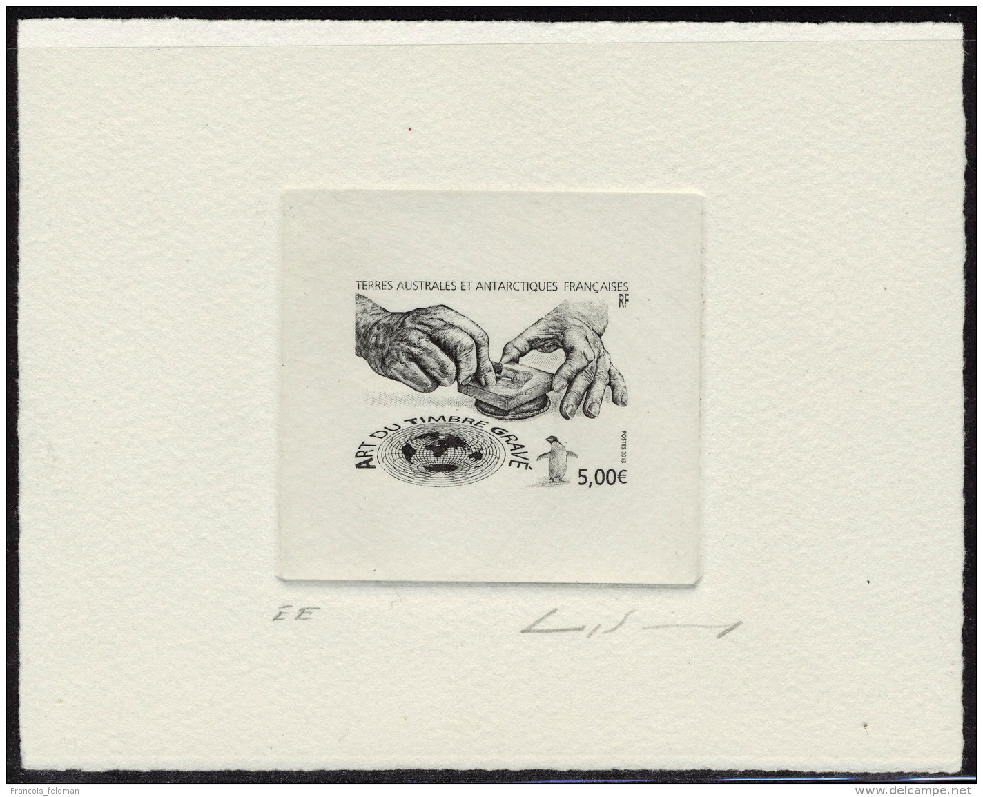 N° 682, 5 &euro; Art Du Timbre Gravé 2013, épreuve D'état Signée, T.B. - Autres & Non Classés