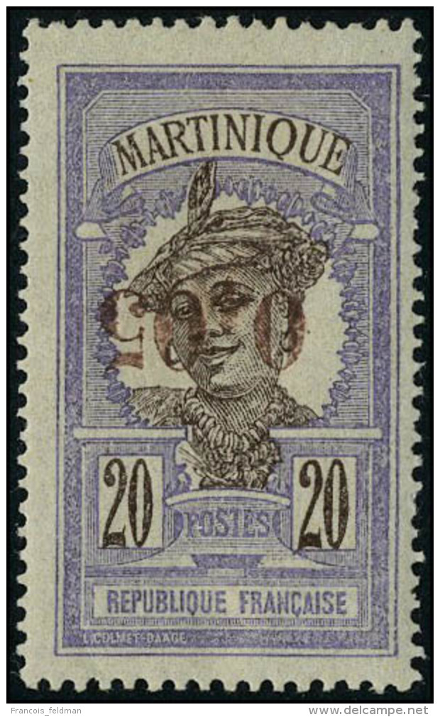 Neuf Avec Charnière N° 106a, 0.05 Sur 20c Violet Surcharge Renversée, T.B. - Autres & Non Classés
