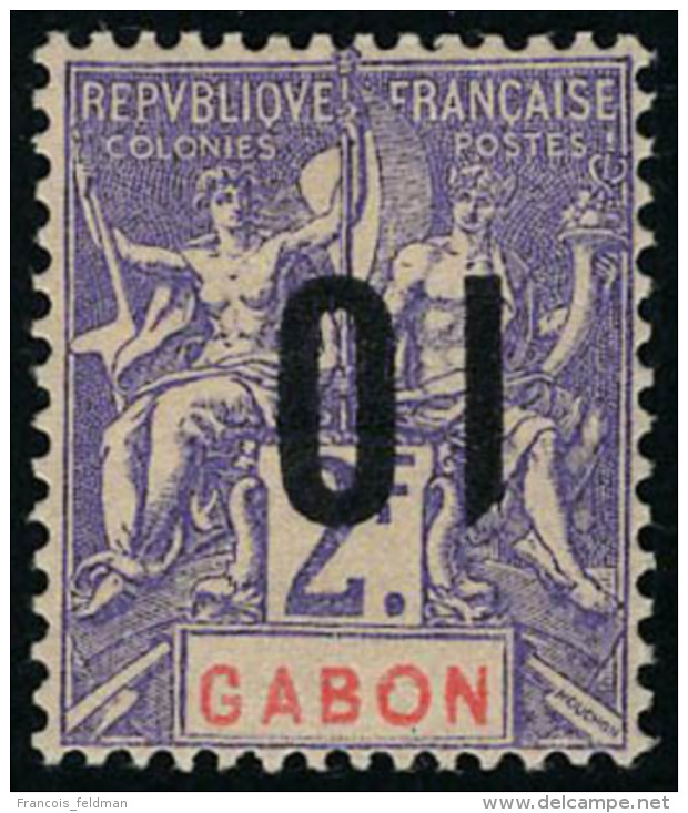 Neuf Avec Charnière N° 77a, 10 Sur 2f Violet Surcharge Renversée, T.B. - Autres & Non Classés