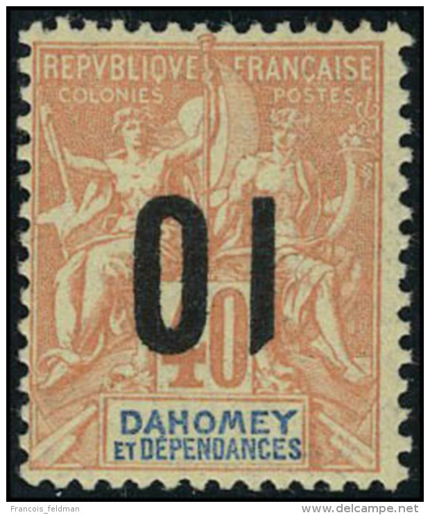 Neuf Avec Charnière N° 39a, 10 Sur 40c Orange Surcharge Renversée, T.B. - Other & Unclassified