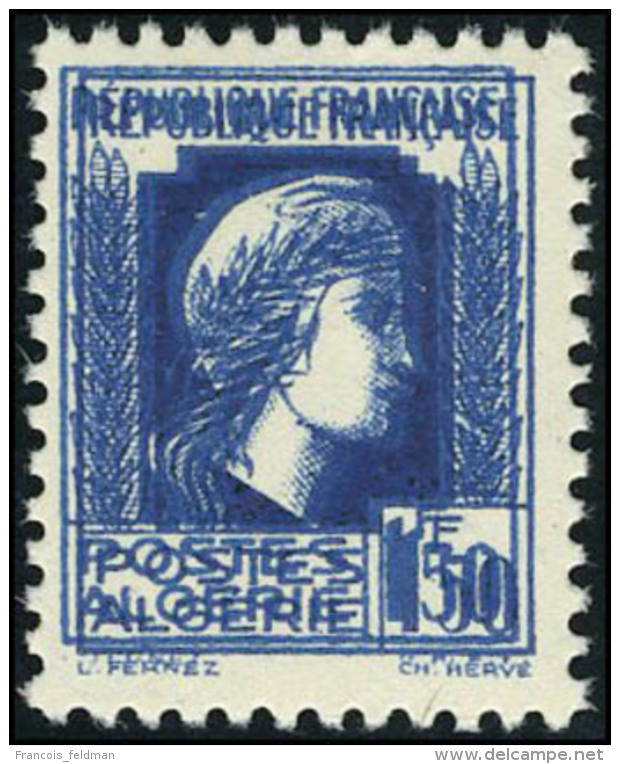Neuf Sans Charnière N° 214a, 1f50 Bleu Cérès, Double Impression, T.B. - Autres & Non Classés