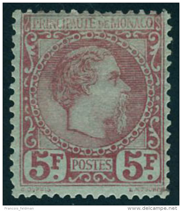 Neuf Avec Charnière N° 10, 5f Carmin Sur Vert, Excellent Centrage, 1 Dent D'angle Recollée Sinon... - Autres & Non Classés