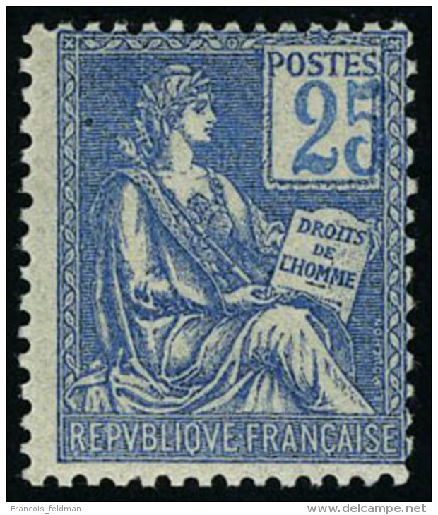 Neuf Sans Charnière N° 114a, 25c Bleu Chiffres Déplacés, Superbe Et Rare - Autres & Non Classés