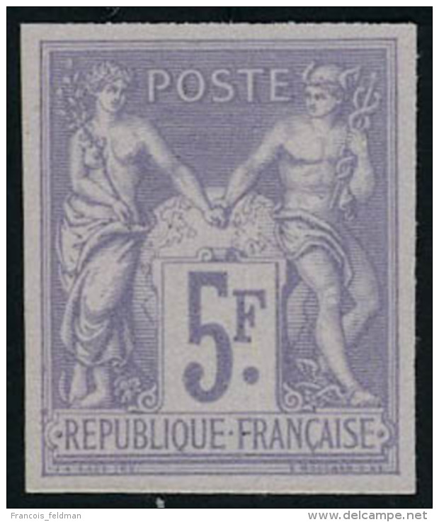 Neuf Sans Gomme N° 95b, 5f Violet Tirage Des Régents, T.B. Siné Brun - Autres & Non Classés