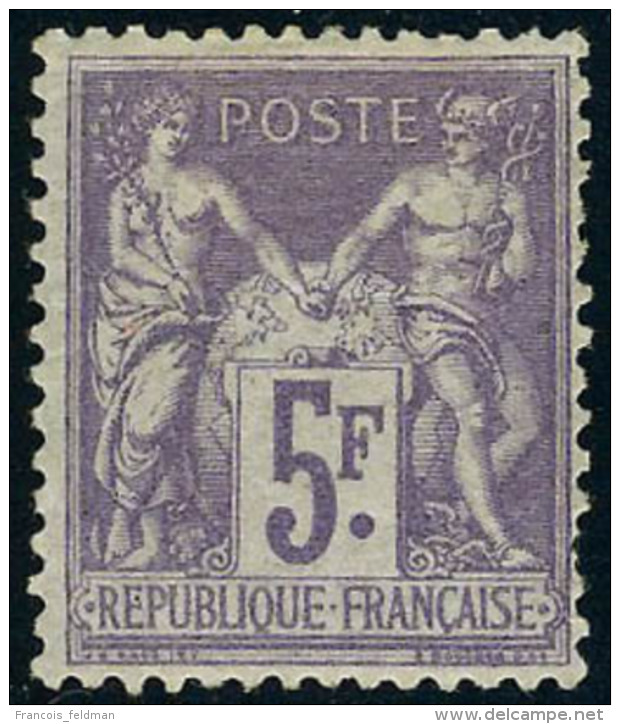 Neuf Avec Charnière N° 95, 5f Violet, Bien Centré, 1 Dent Courte Sinon T.B. - Autres & Non Classés