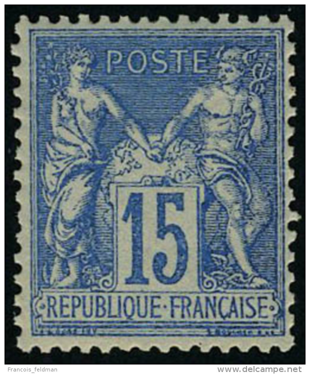 Neuf Sans Charnière N° 90, 15c Bleu T.B. - Autres & Non Classés