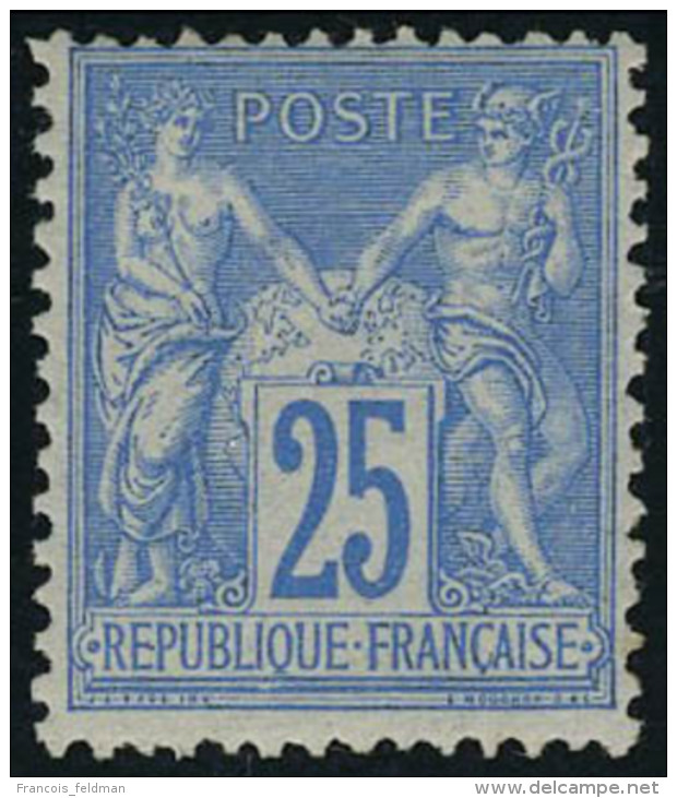 Neuf Avec Charnière N° 79, 25c Bleu Cl T.B. Signé Brun - Autres & Non Classés