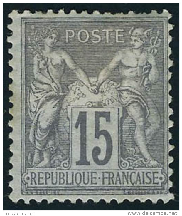 Neuf Avec Charnière N° 77, 15c Gris, Qq Dents Courtes Sinon T.B. - Autres & Non Classés