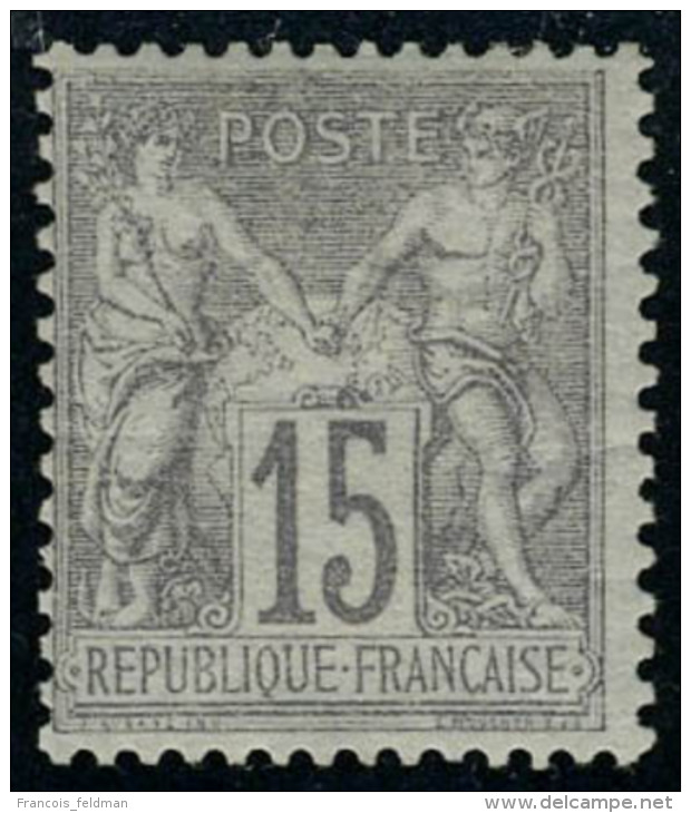 Neuf Avec Charnière N° 66, 15c Gris, Type I, Cl, T.B. Signé Calves - Autres & Non Classés