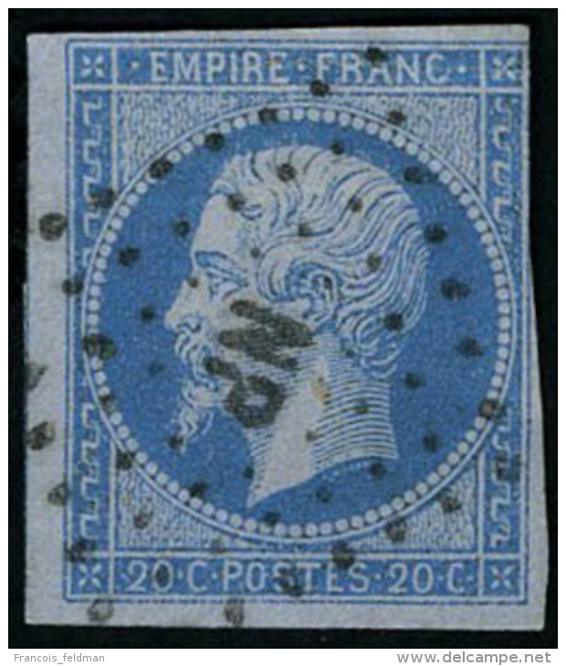 Oblitéré N° 14Ae, 20c Bleu Sur Lilas Type I, T.B. - Autres & Non Classés