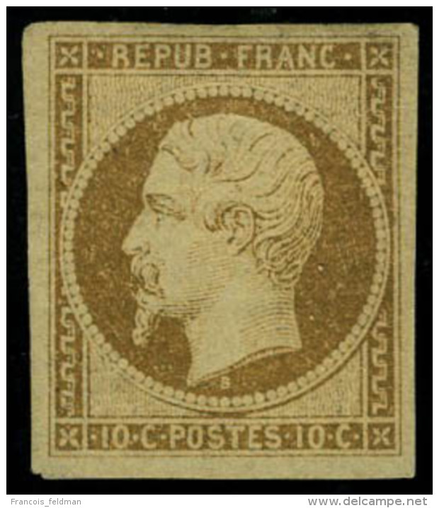 Neuf Avec Charnière N° 9, 10c Bistre, 4 Grandes Marges équilibrées, Superbe Et RRR,... - Autres & Non Classés