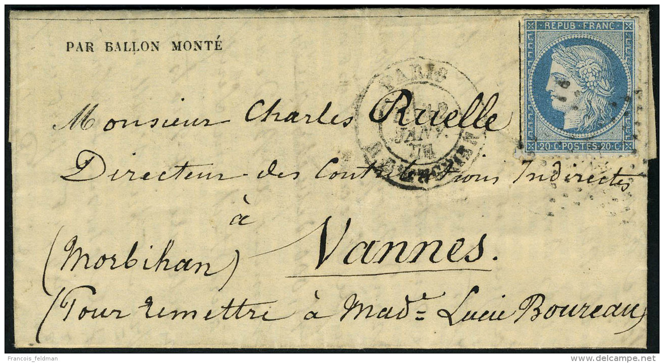 Lettre Le Général Faidherbe, Gazette Des Absents N° 25, Càd Paris R D'Enghien 12 Janv 71,... - Other & Unclassified