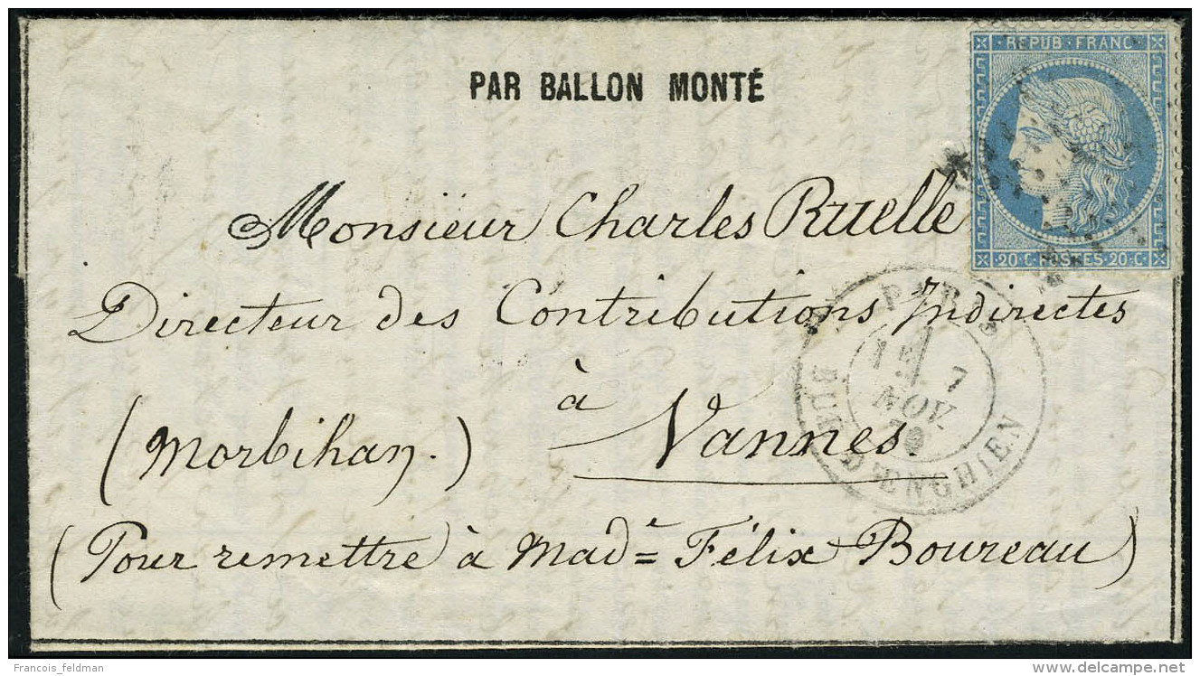 Lettre La Gironde, Lettre Journal Journal Poste N° 2 Du 6 Novembre 1870 Càd Paris R D'Enghien 7 Nov 70,... - Other & Unclassified