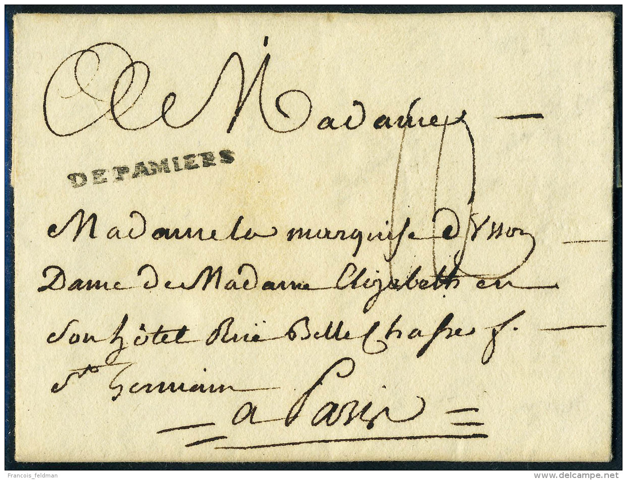 Lettre Marque Postale De Pamiers (Lenain N° 4), Datée De 1775 Pour Paris, Frappe Superbe - Andere & Zonder Classificatie