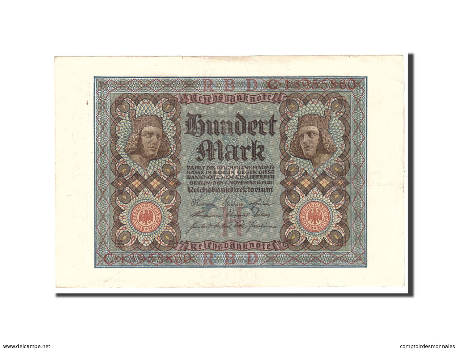 Billet, Allemagne, 100 Mark, 1920, 1920-11-01, KM:69b, TTB - 100 Mark