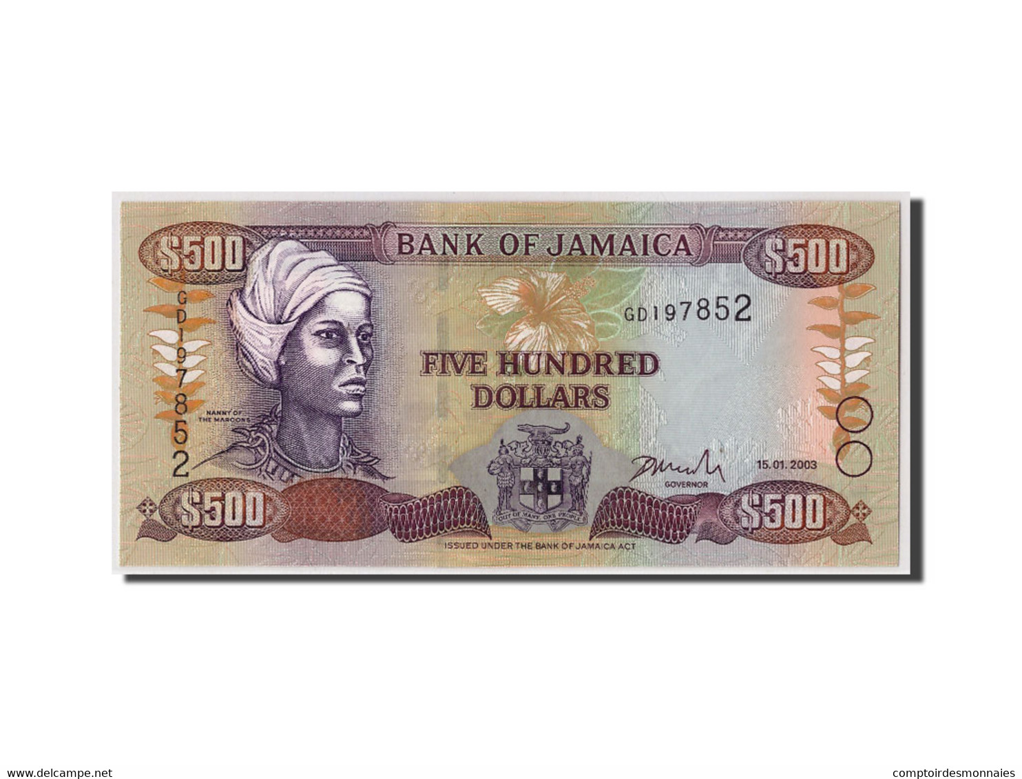 Billet, Jamaica, 500 Dollars, 2003, 2003-01-15, KM:85a, NEUF - Jamaique