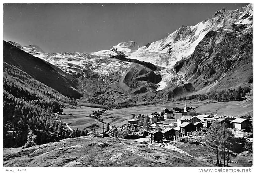 06063 "SAAS FEE 1700 M. ALLALLINHORN - ALPHUBEL - TASCHHORN - DOM - CANTON VALAIS (CH)"  CART. ILL. ORIG. SPEDITA 1950 - Täsch