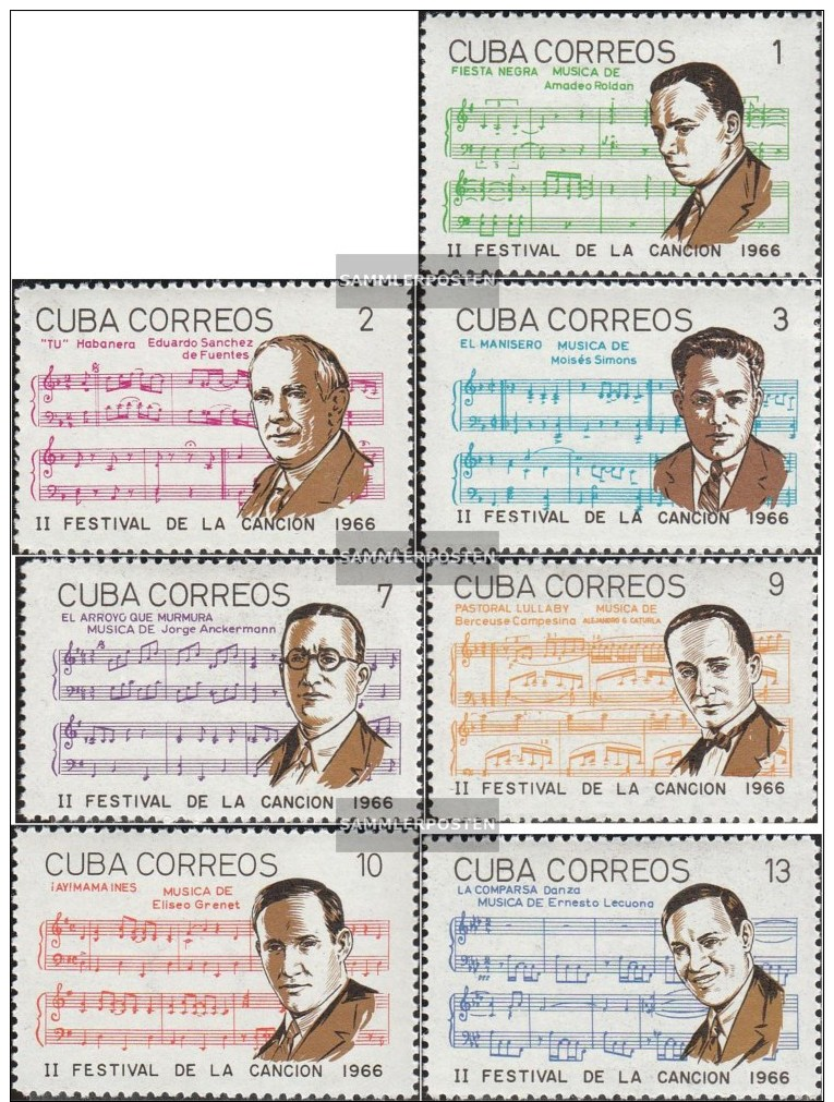 Kuba 1226-1232 (completa Edizione) MNH 1966 Festival Della Canzone - Ungebraucht