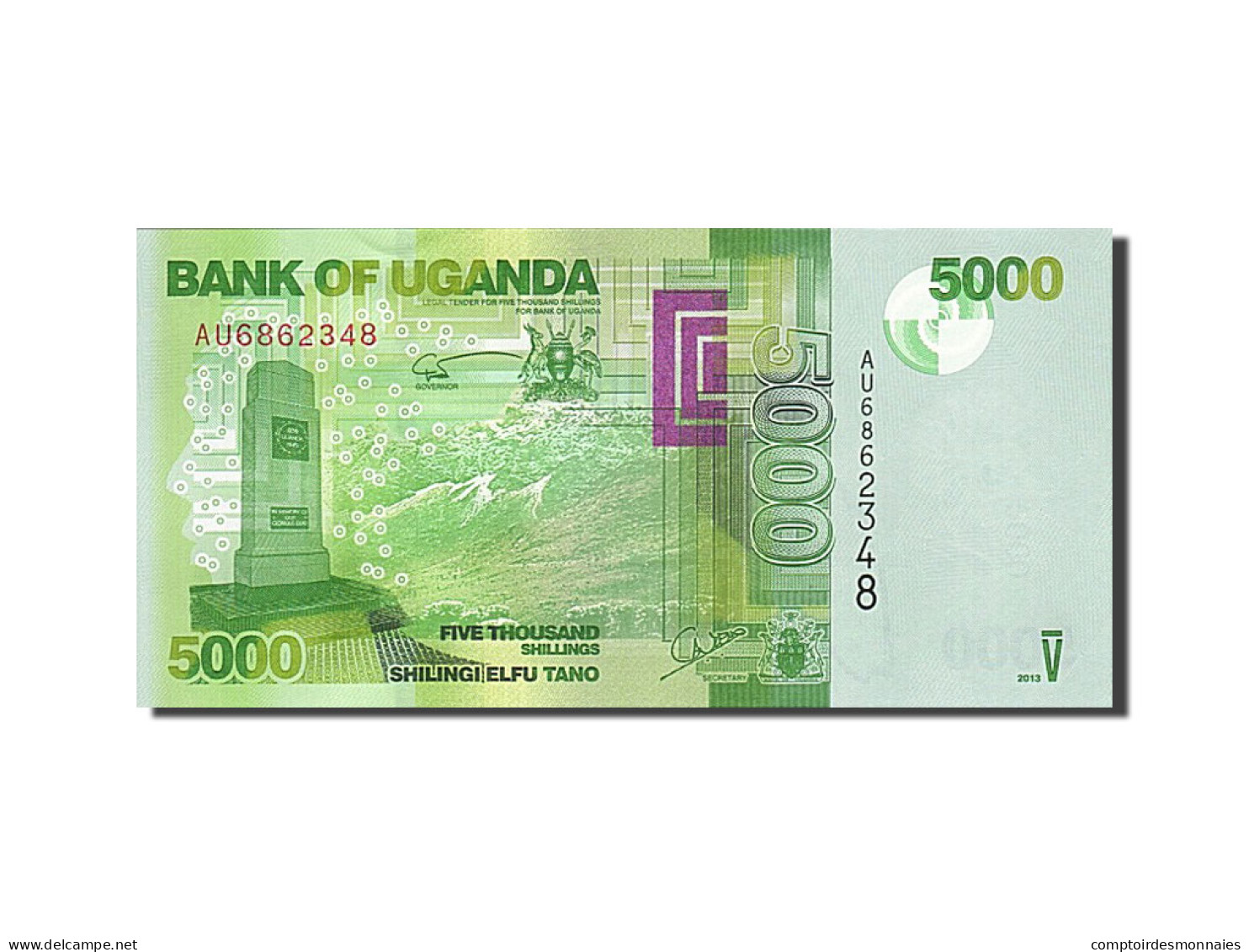 Billet, Uganda, 5000 Shillings, 2013, 2013, NEUF - Ouganda