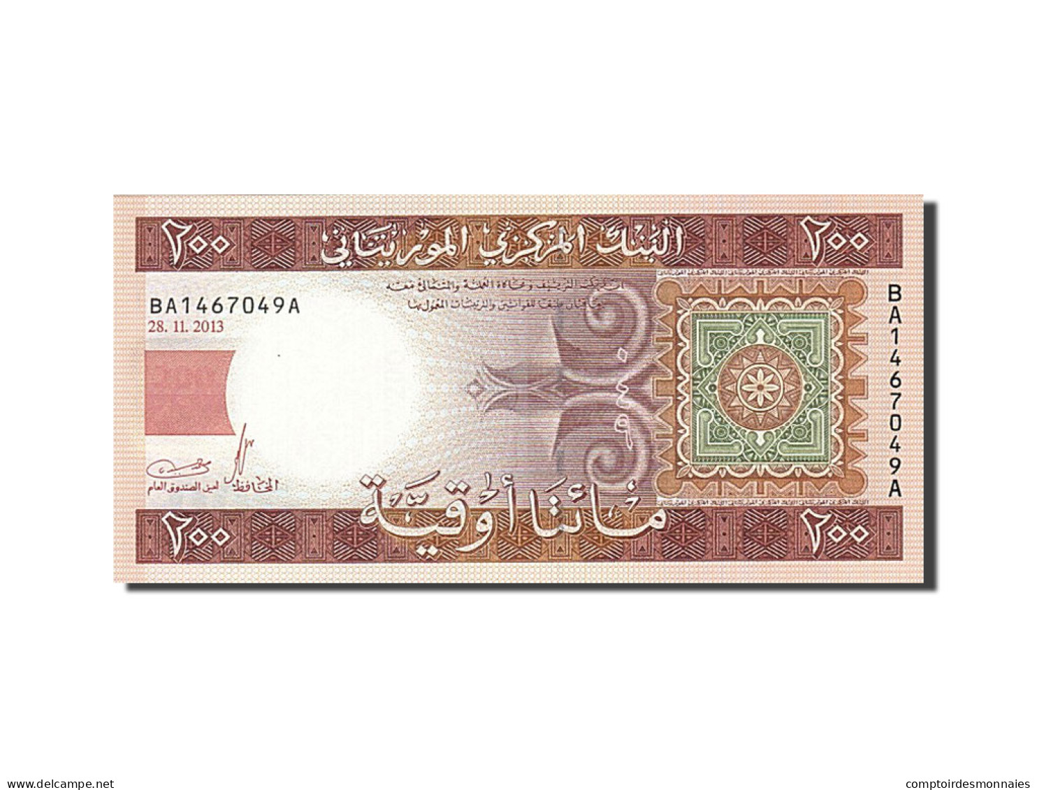 Billet, Mauritanie, 200 Ouguiya, 2013, 2013-11-28, NEUF - Mauritania