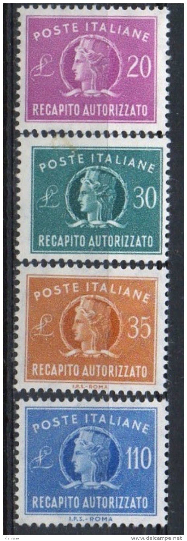 PIA - REP - 1961-74 -  Francobolli Per Recapito Autorizzato £ 20 - 30 - 35 E 110 - (SAS 12-15 - CAR 8-11) - Posta Espressa/pneumatica