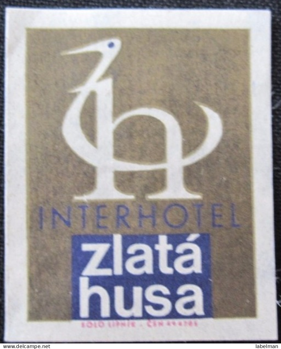 HOTEL MOTEL MINI ZLATA HUSA PRAHA PRAGUE CSR CSSR CZECH CHEKOSLOVAKIA LUGGAGE LABEL ETIQUETTE AUFKLEBER DECAL STICKER - Hotel Labels