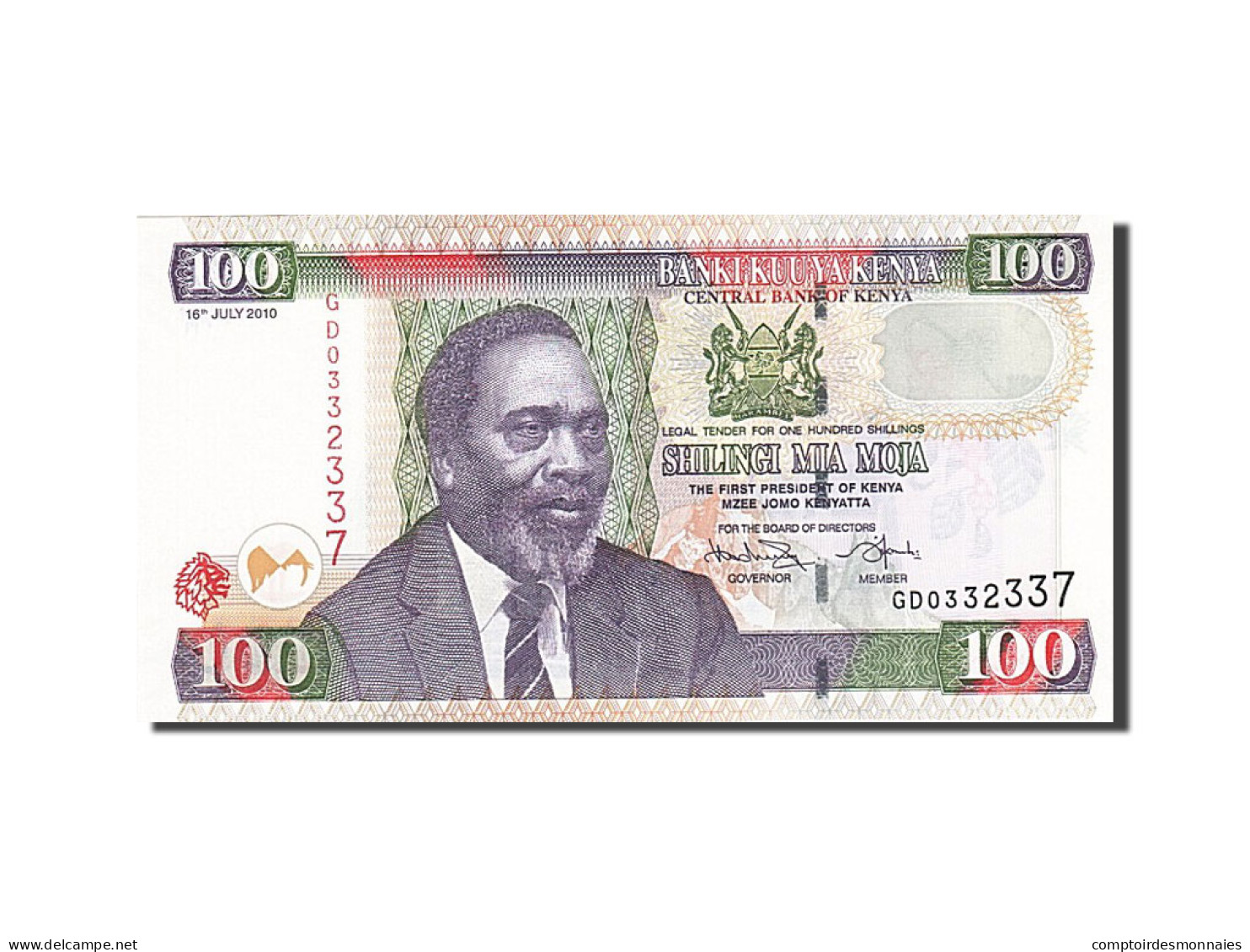 Billet, Kenya, 100 Shillings, 2010, 2010-07-16, NEUF - Kenya