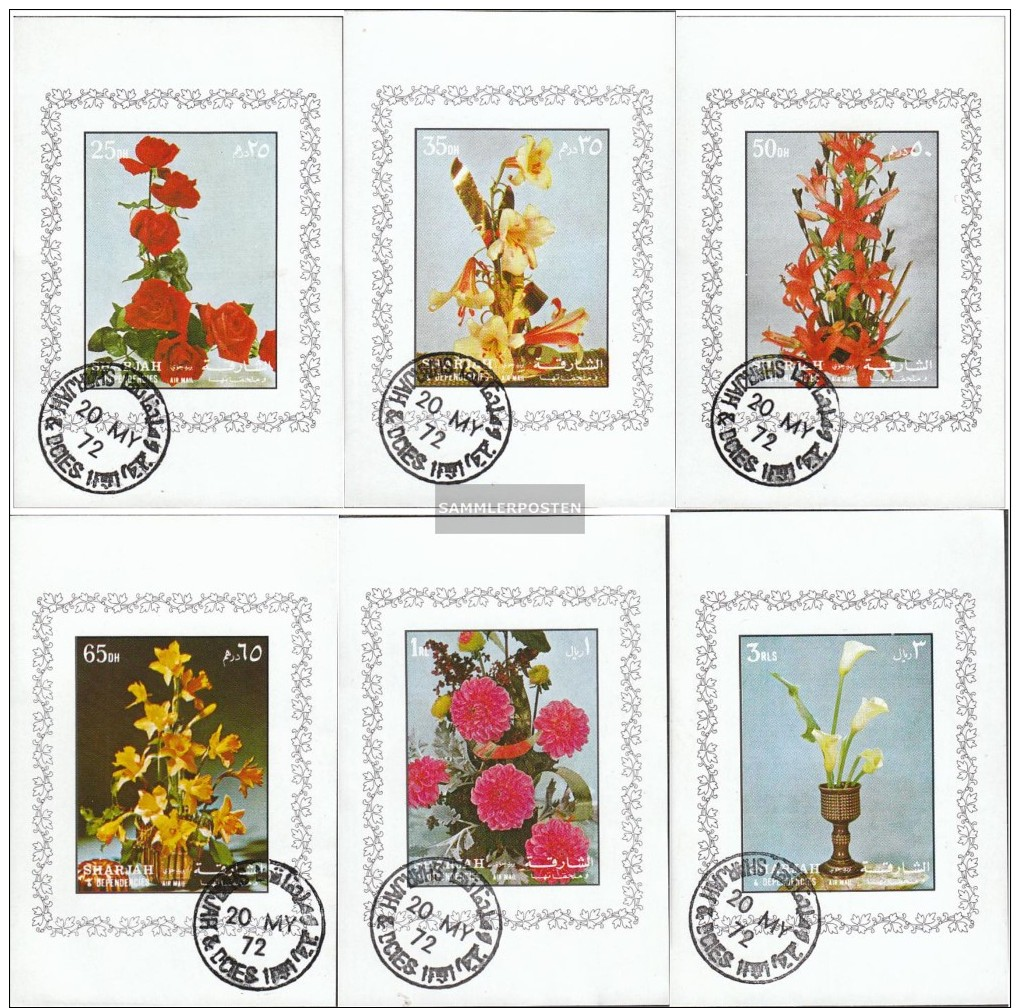 Sharjah Block1210B-Block1215B (completa Edizione) Usato 1972 Fiori - Sharjah