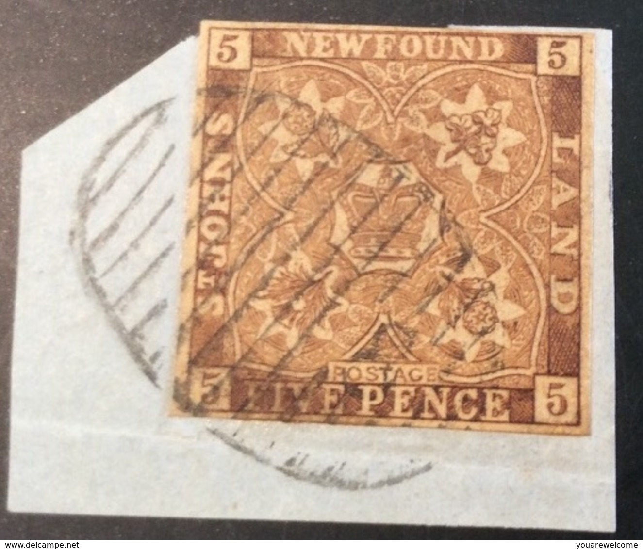 Terre-Neuve, Newfoundland (Canada) 1857 5 Pence RARE ENGRAVED ONEGLIA FORGERY On Piece. (Faux Falsch) - 1857-1861