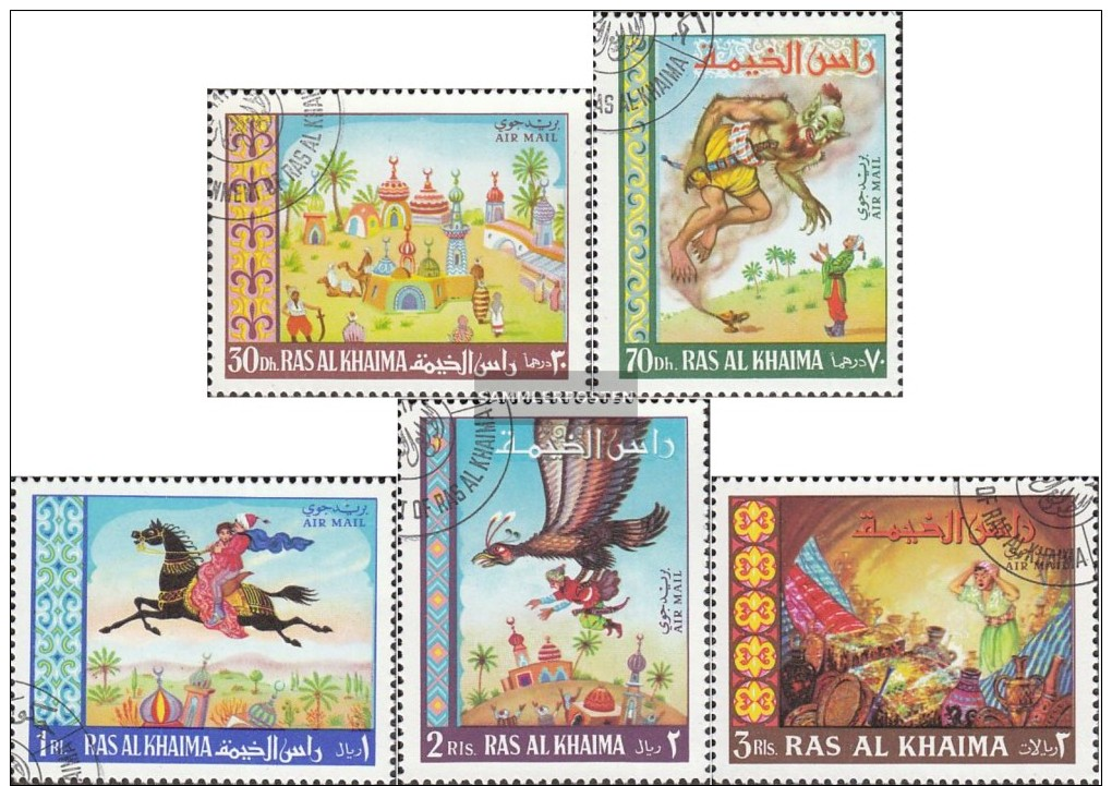 Ras Al Chaima 156A-160A (completa Edizione) Usato 1967 Fairytale Tausendundeiner Notte - Ra's Al-Chaima