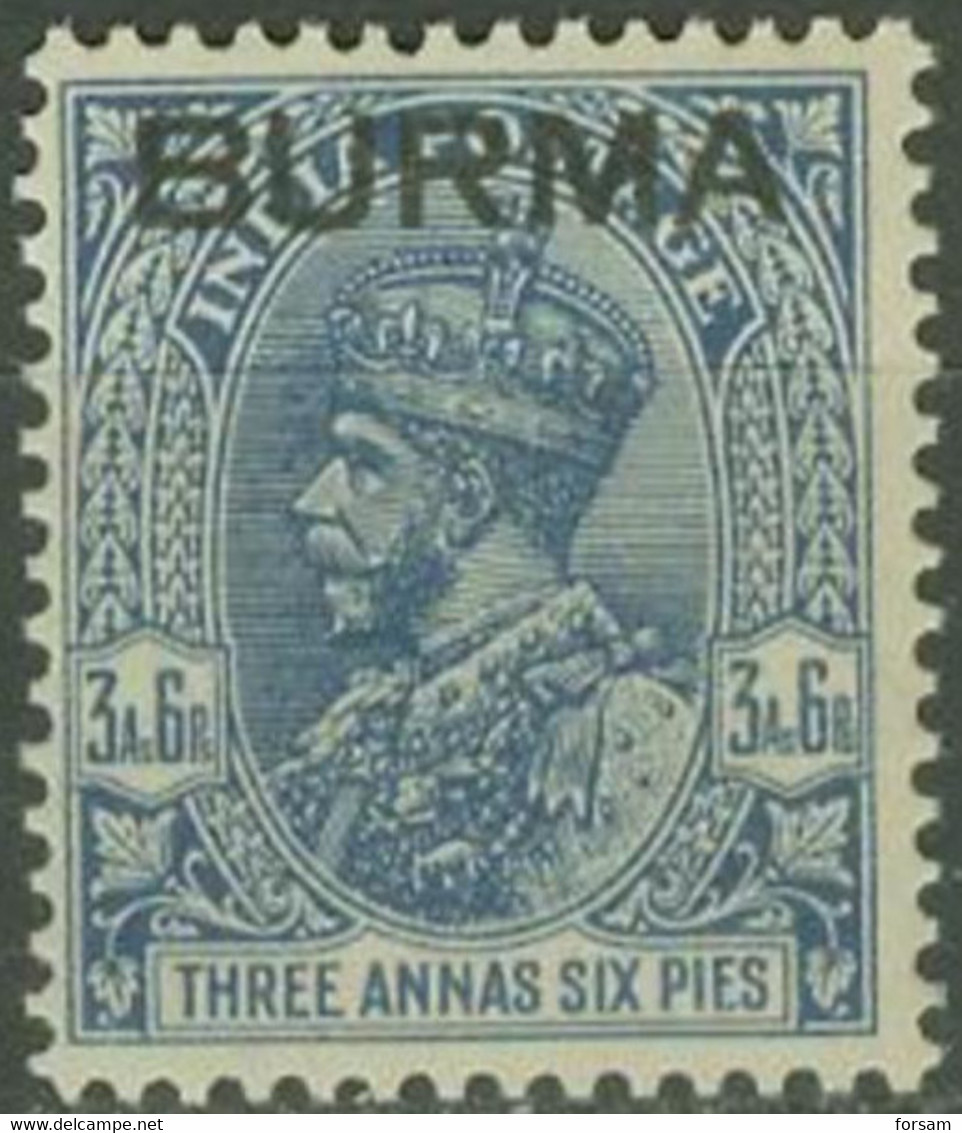 BURMA..1937..Michel # 8b..MLH...MiCV - 6 Euro. - Birmanie (...-1947)