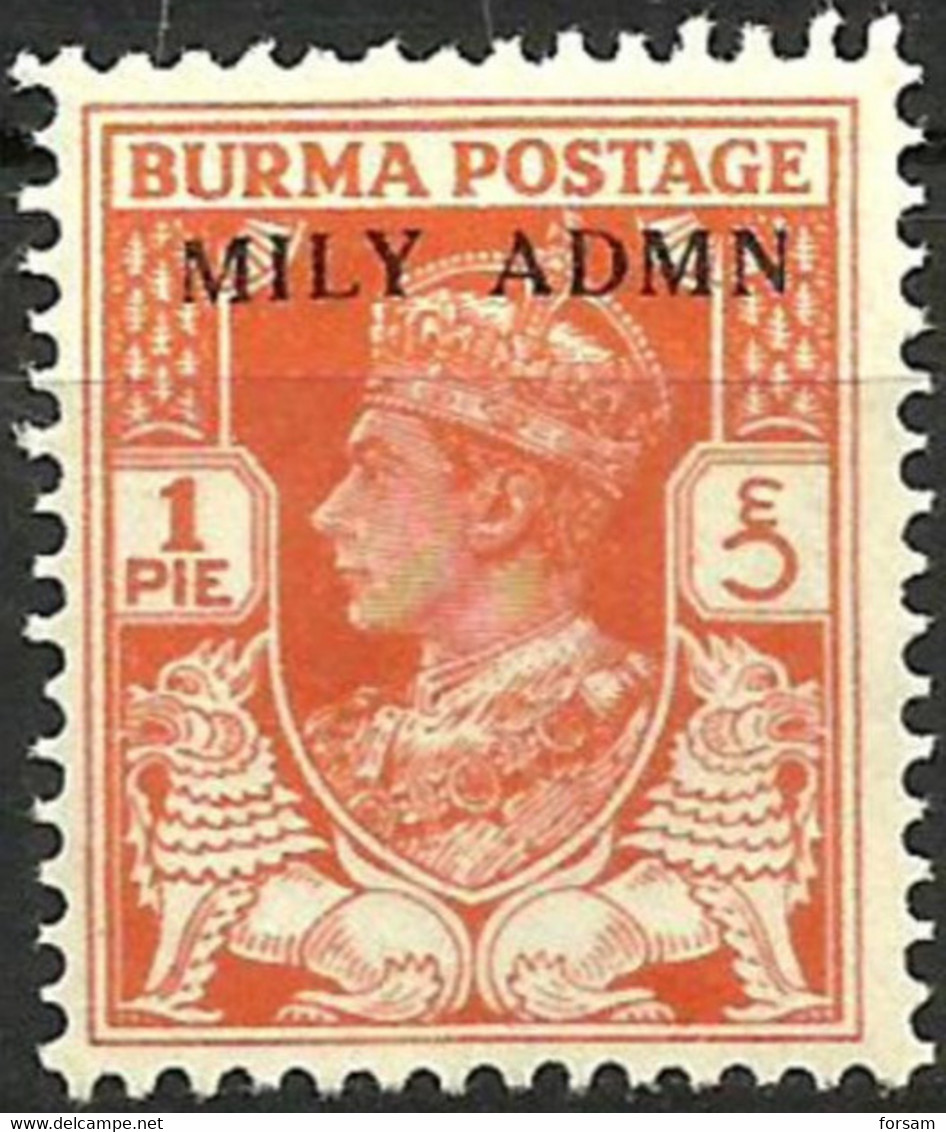 BURMA..1945..Michel # 36..MLH. - Burma (...-1947)
