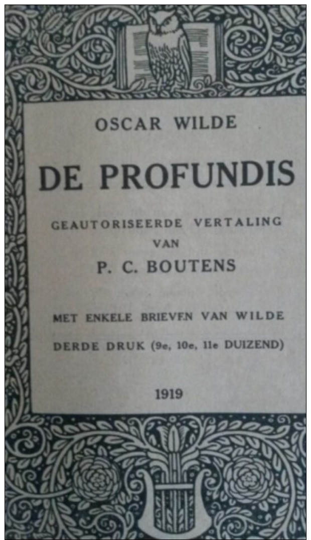 De Profondis - Oscar Wilde  1919 - Literature