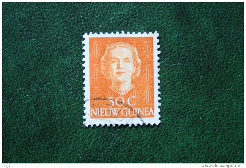 Kon. Juliana En Face 50 Ct NVPH 16 1950-52 Gestempeld Used NIEUW GUINEA NIEDERLANDISCH NEUGUINEA NETHERLANDS NEW GUINEA - Nueva Guinea Holandesa