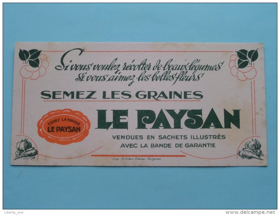 Semez Les Graines LE PAYSAN ( Imp. Rullière Avignon ) ( Details Zie Foto ) ! - Alimentaire