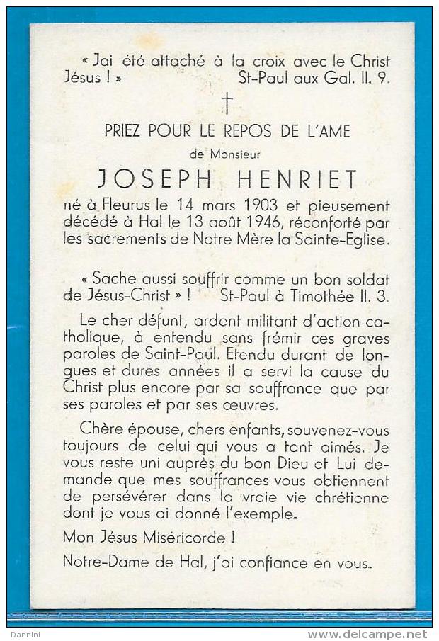 Souvenir Pieux De Joseph Henriet - Fleurus - Hal - 1903 - 1946 - Images Religieuses