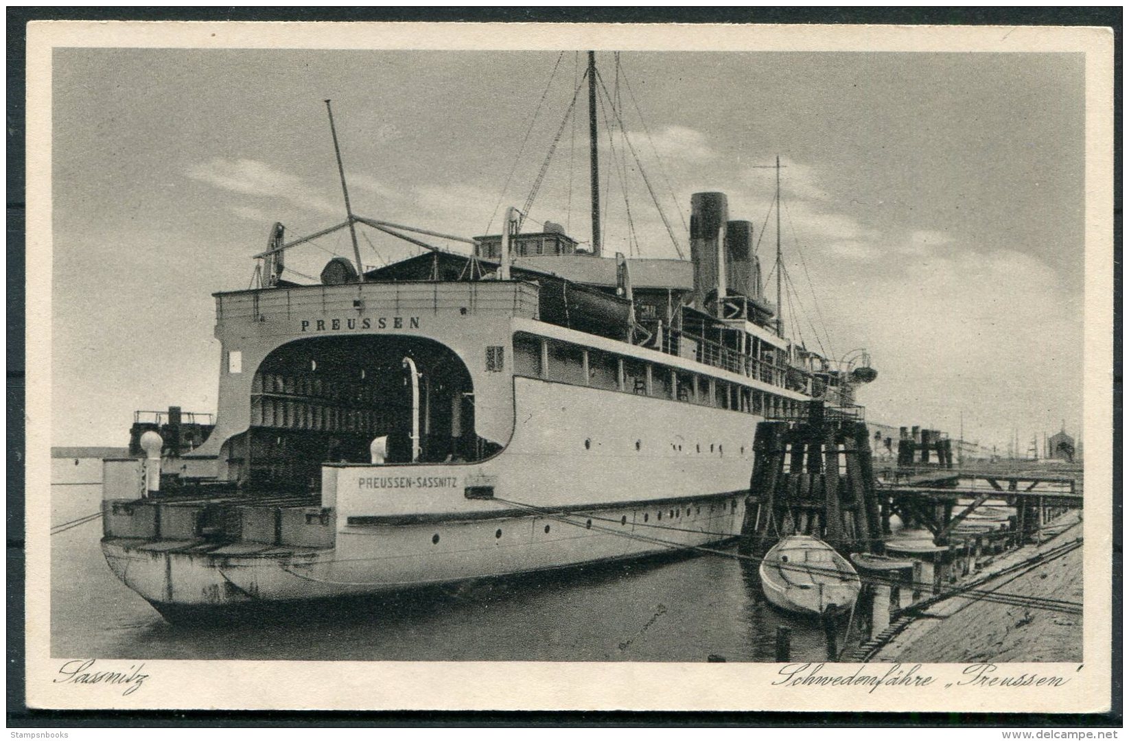 Germany Sassnitz - Trelleborg PREUSSEN Ship Postcard - Ferries