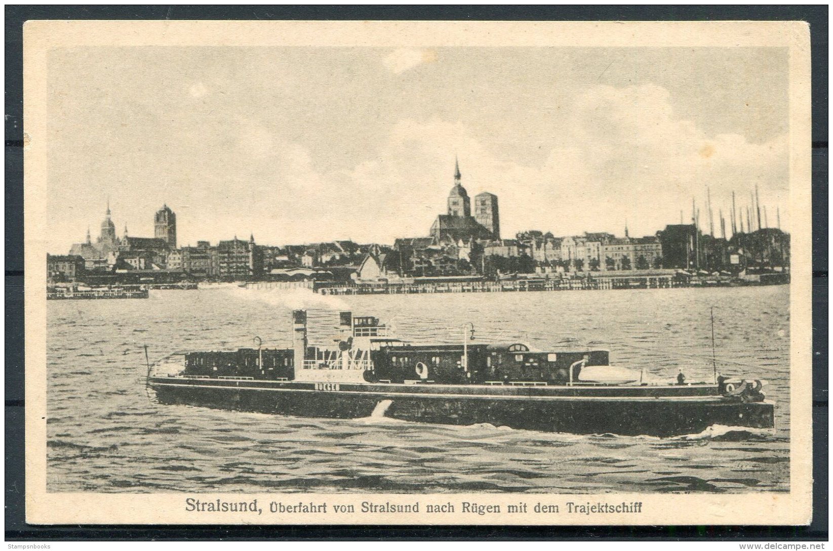 Germany Rugen Stralsund Ship Postcard - Ferries