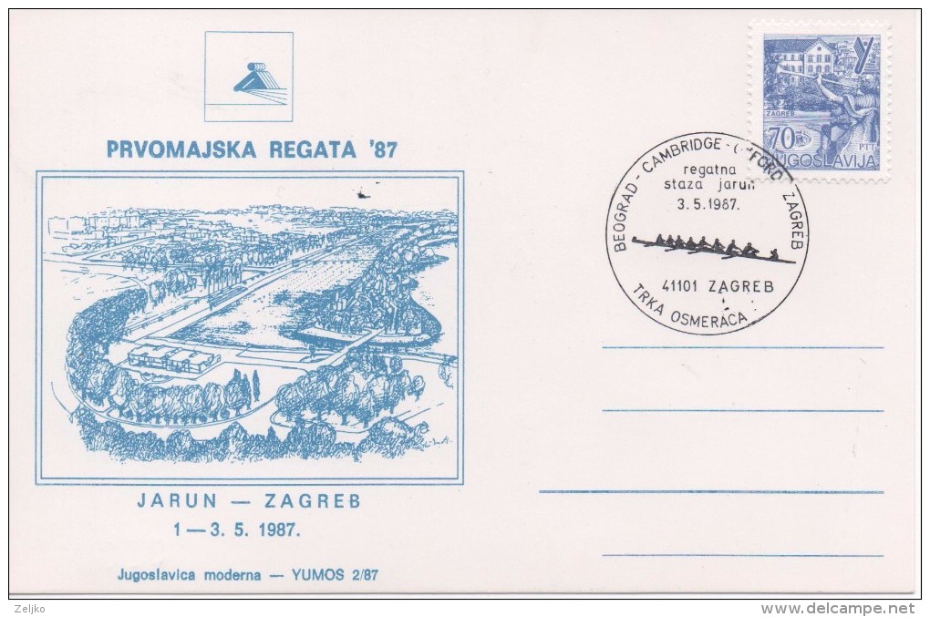 Yugoslavia, Rowing, International Regata 1987, Belgrade, Cambridge, Oxford, Zagreb - Rowing