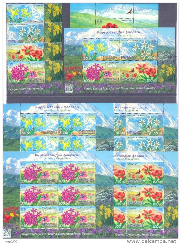 2016. Flora Of Kyrgyzstan, Wild Flowers, Set + 2 S/s + 4 Sheetlets, Mint/** - Kirgisistan