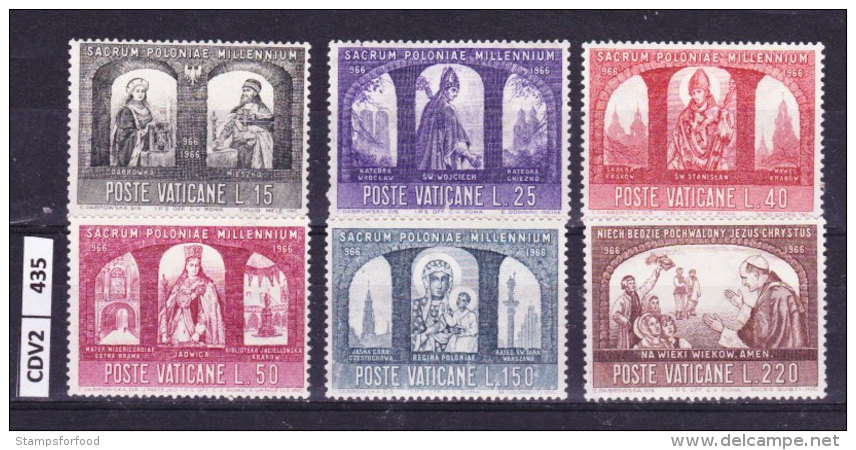 VATICANO, 1966, Millenario Cattolico Della Polonia, Serie Completa Nuova Perfetta - Unused Stamps