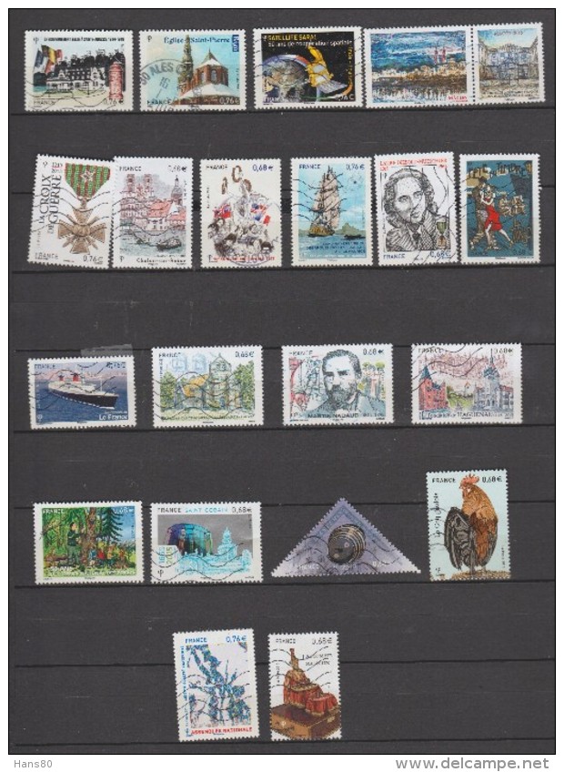 D20 - 2015 - 20 TIMBRES "GOMMES" OBLITERES DIFFERENTS - Used Stamps