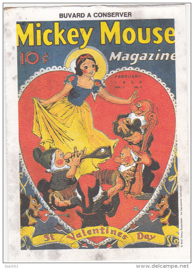 Buvard Walt Disney Productions / Mickey Mouse Magazine February 1938 / Blanche-Neige / St Valentines Day - Lots & Serien