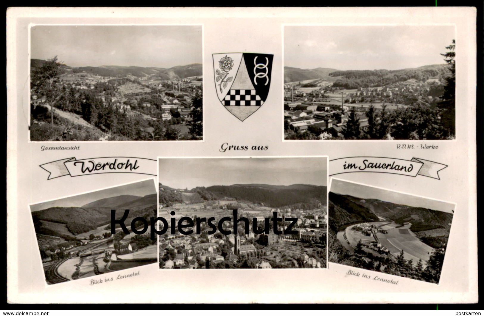 ALTE POSTKARTE GRUSS AUS WERDOHL IM SAUERLAND BLICK IN DAS LENNETAL VDM WERKE Ansichtskarte Cpa AK Postcard - Werdohl