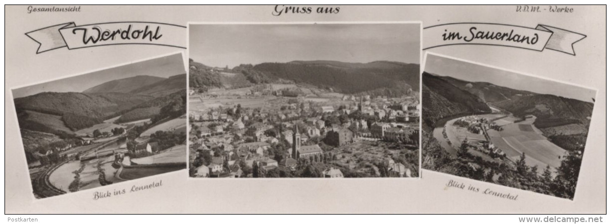 ALTE POSTKARTE GRUSS AUS WERDOHL IM SAUERLAND BLICK IN DAS LENNETAL VDM WERKE Ansichtskarte Cpa AK Postcard - Werdohl