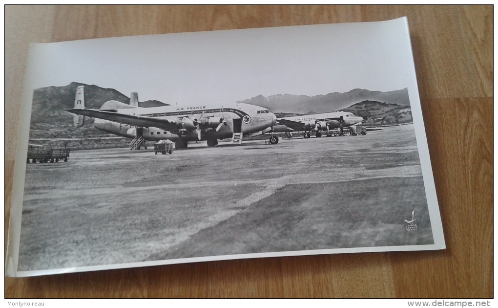 Grande Photo D ´ école  Année  60-70 Lapie:  Corse AJACCIO  Aéroport  Avion Air France ( Voir  Descreptif) - Ajaccio